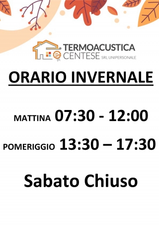 ORARIO INVERNALE
